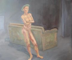 Ved sofen, oljemaleri, oil painting, 89x110 cm, 2014-15